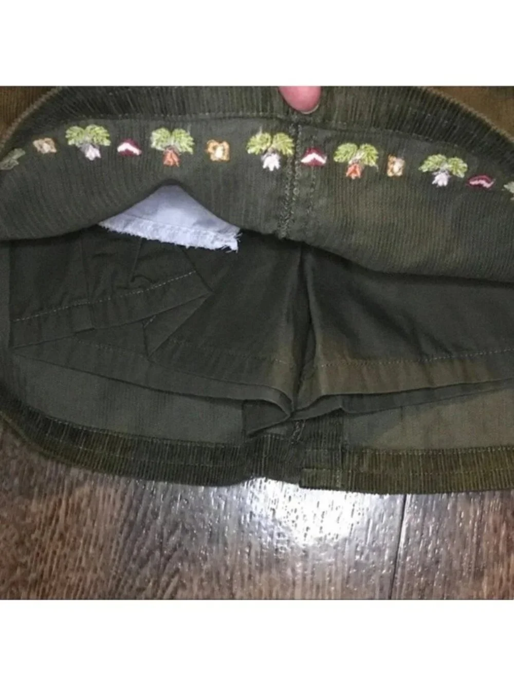 Gymboree Dark Green Corduroy Floral Embroidered Skort Girl’s Size 6 NWT v6x